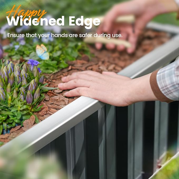KING BIRD Raised Garden Bed 68" x 36" x 18" Heightened Galvanized Steel Metal - Image 6