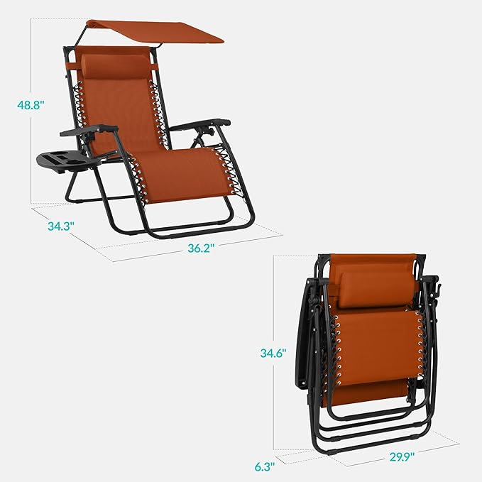 Best Choice Products 30” Wide Folding Zero Gravity Outdoor Recliner Patio - Image 2