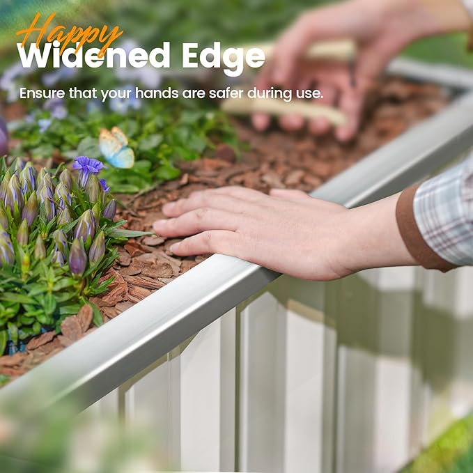 KING BIRD Raised Garden Bed 68" x 36" x 12" Galvanized Steel Metal Outdoor - Image 4