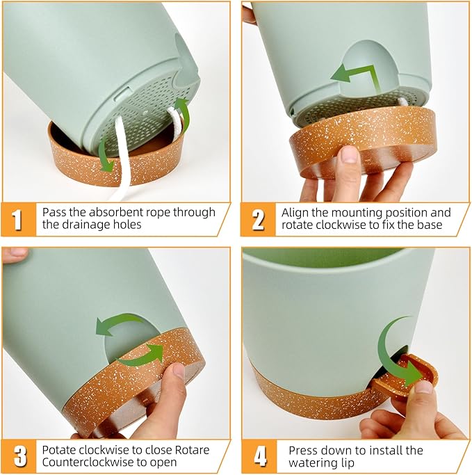 Planters for Indoor Plants 7/6.5/6/5.5/5 Inch, Self Watering Planters - Image 4