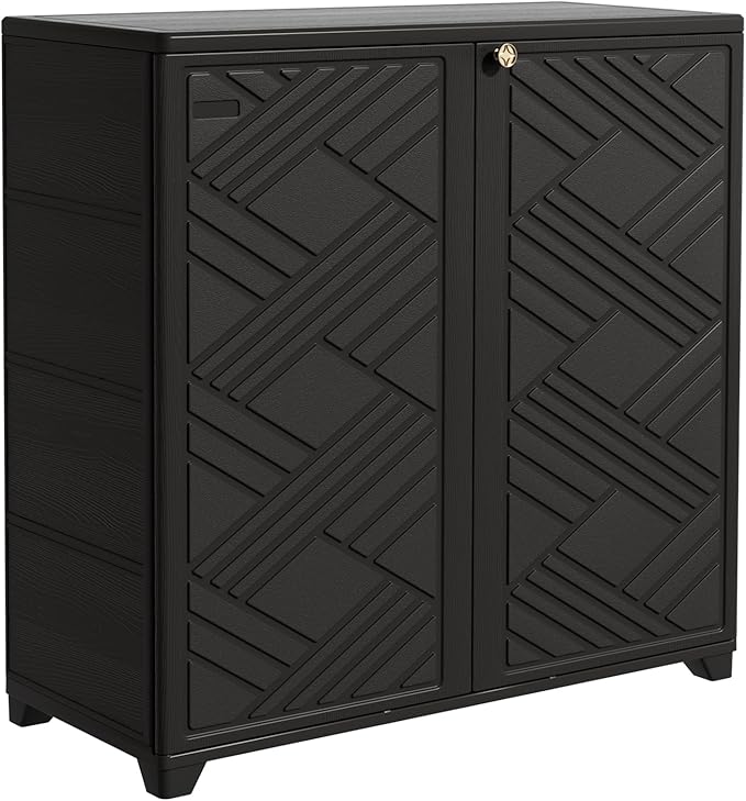 Outdoor/Indoor Storage Box, Resin and Plastic Storage Cabinet Waterproof by Mrosaa