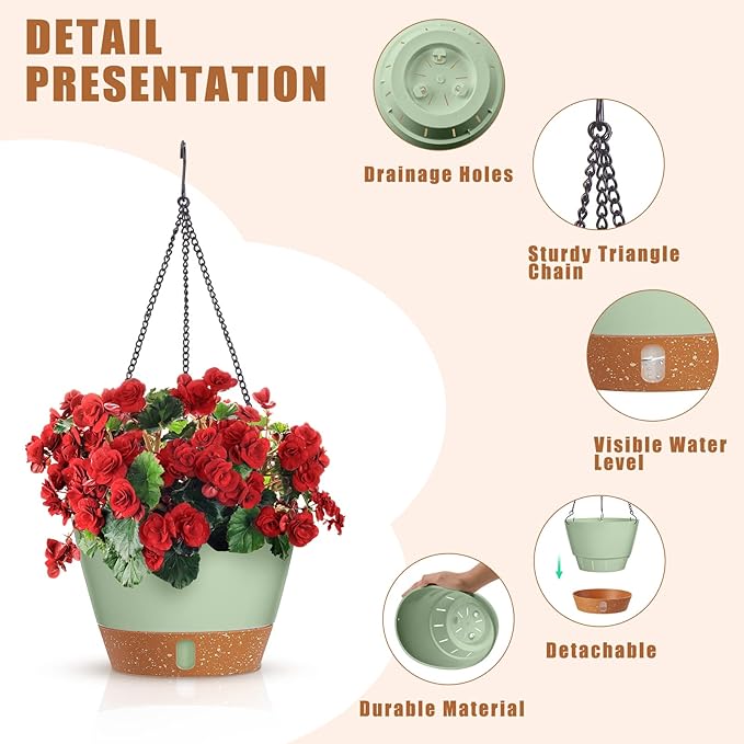 Amyhill 6 Pcs 8 Inch Hanging Planter - Image 3