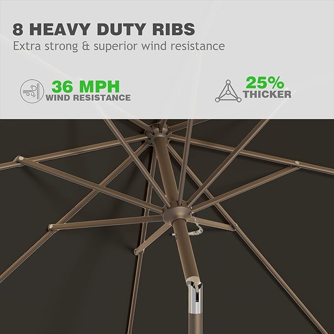 AreShark 9 FT Patio Umbrella for Outdoor, Outdoor Umbrella - Image 4
