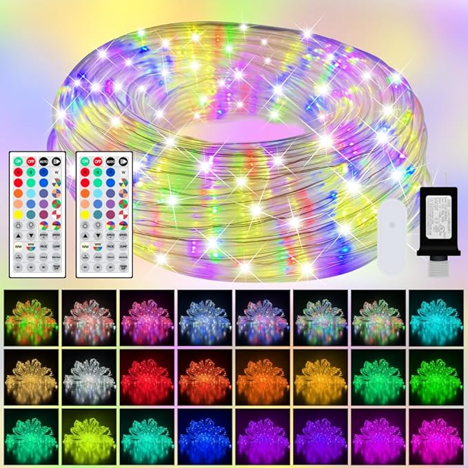 100ft Outdoor Rope Light, IP68 Waterproof 25 Color Changing String Lights by LoveYourselfLoveYourWorld