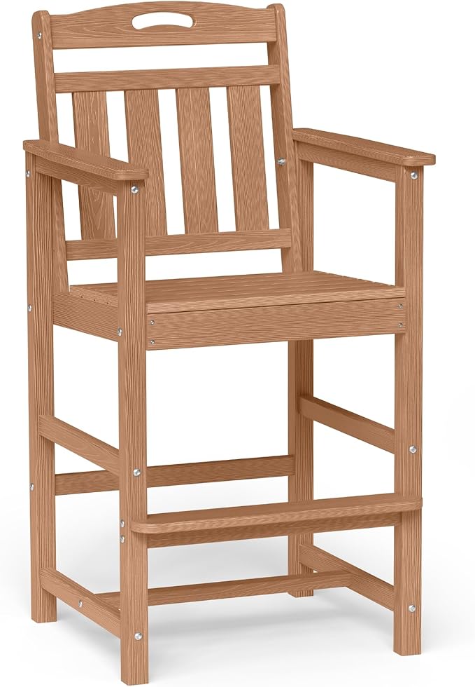 Ciokea Heavy Duty Bar Height Chair, 380lbs Outdoor Adirondack Tall Bar Chair by CIOKEA