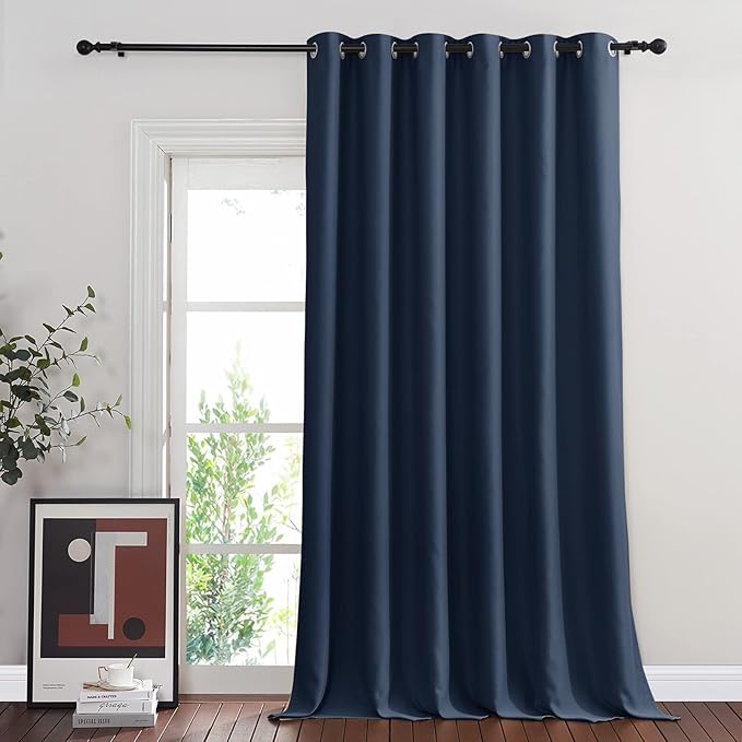 NICETOWN Blackout Navy Blue Bedroom Curtain 118 inches Long, Grommet Thermal by NICETOWN