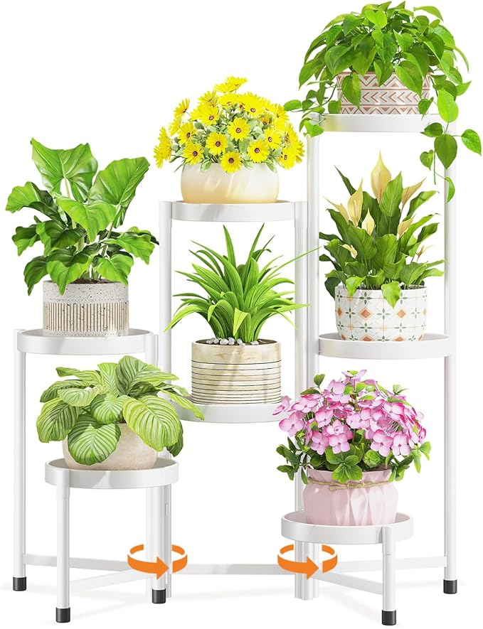 LASZOLA 7 Tiered Folding Tall Plant Stand Indoor by LASZOLA