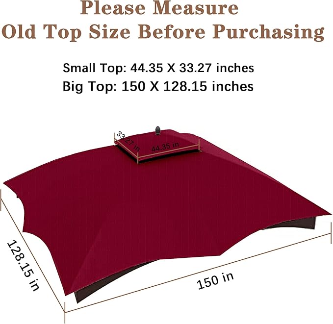 SCOCANOPY Burgundy Ripstop Replacement Roof - Image 3
