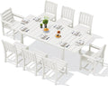 SERWALL 9-Piece Outdoor Dining Set, All Weather HDPE Outdoor Furniture Set by SERWALL