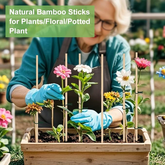 120 PCS Bamboo Plant Stakes 18 Inch, Wood Plant Support - Image 2