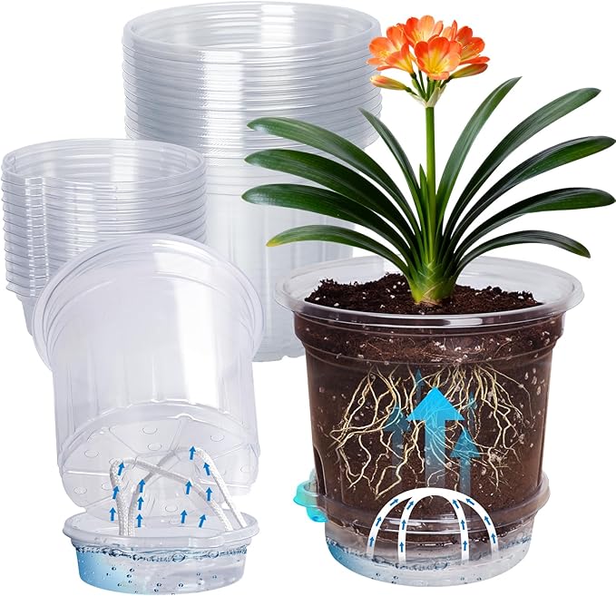 MIXC 12 Packs 6.5 Inch Self Watering Pots by MIXC