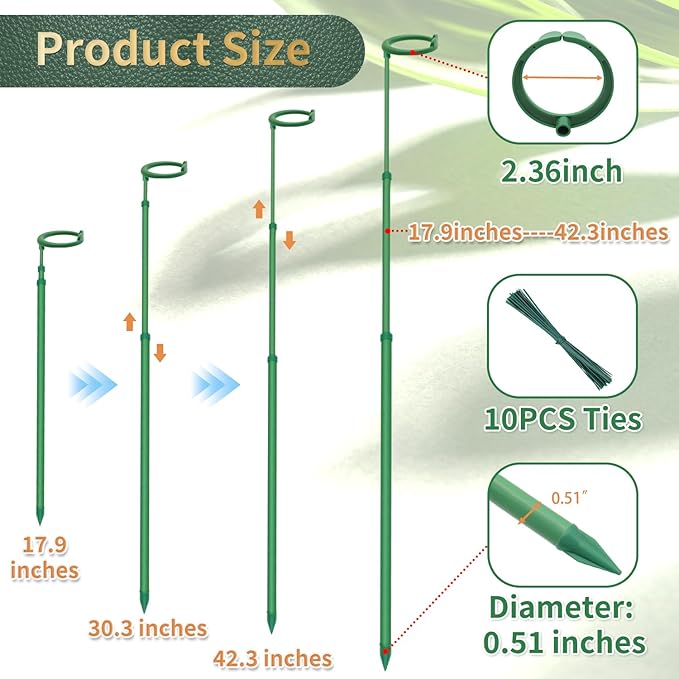 Telescoping Plant Stakes, Plant Sticks Support Tall - Image 2