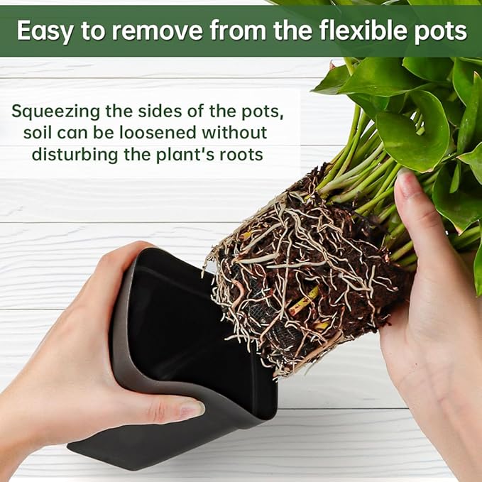 BTPLASTIK Small Plant Pots 3.5 Inch, Durable Plastic Succulents Pots - Image 3