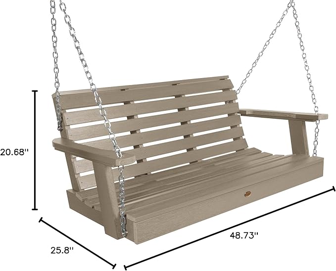 Highwood Weatherly Porch Swing, 4 Feet, Woodland Brown - Image 3
