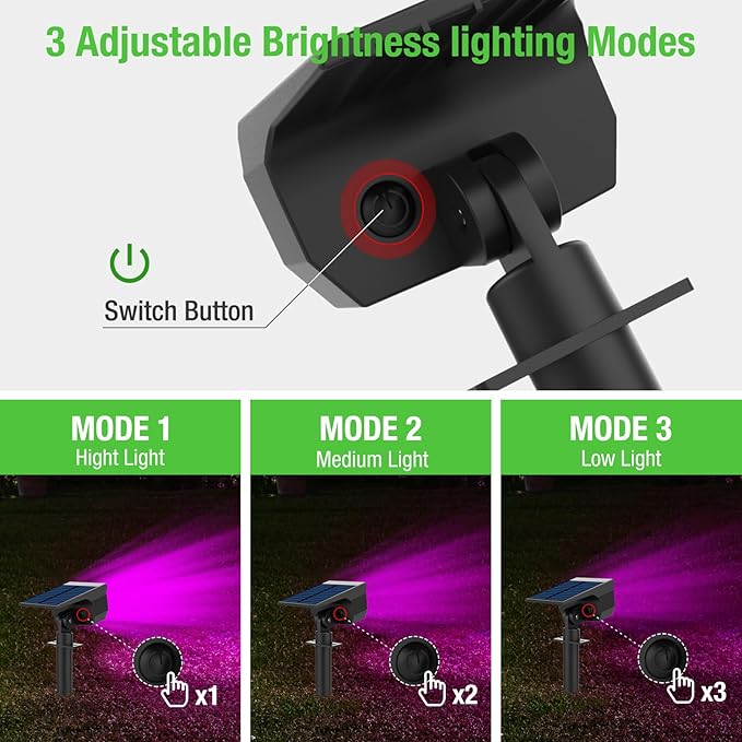 nipify 4 Pack Solar Spot Lights Outdoor, Solar Powered Waterproof Spotlight - Image 7