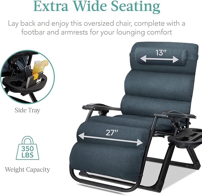 Best Choice Products Oversized Zero Gravity Chair, Folding Outdoor Patio - Image 7