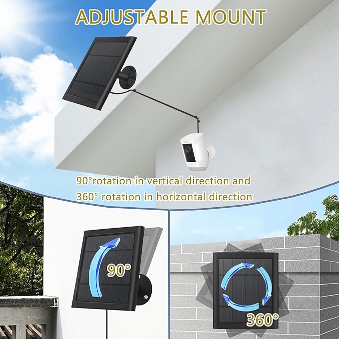 3 Pack - Solar Panel for Security Camera Spotlight Cam Plus/Pro Stick Up - Image 3
