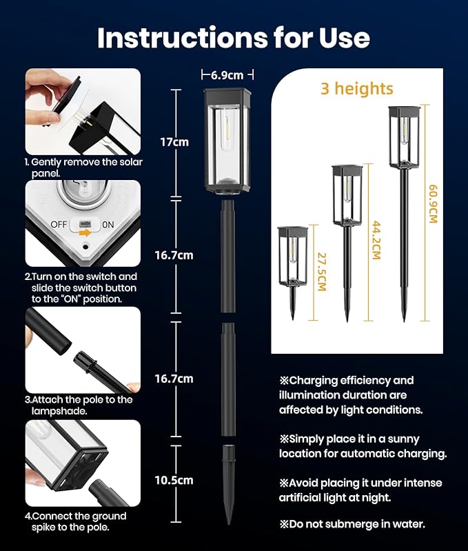 Solar Pathway Lights Outdoor, 12 Pack Bright Solar Lights Outdoor, Auto On/Off - Image 8