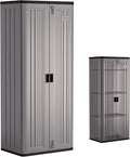 Suncast Tall Storage Cabinet, Platinum Resin Garage Storage Cabinet by Suncast
