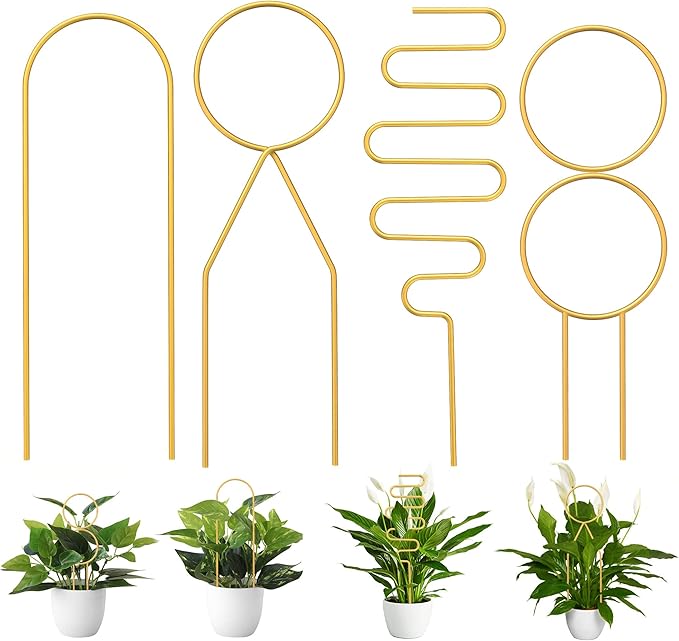 4 Pcs Small Metal Trellis for Potted Plants, Small Trellis for Potted Plants by Unknown