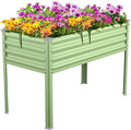 Raised Garden Bed with Legs, 48×24×32in Galvanized Raised Garden Beds Outdoor by Patiobay