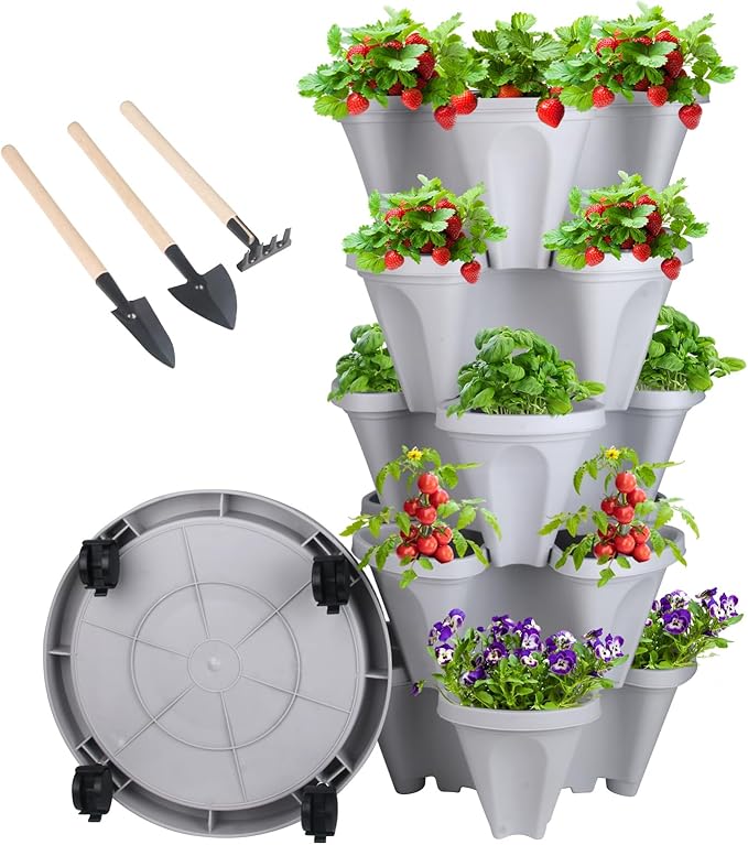 DUNCHATY Stackable Planter, Vertical Garden Planter by DUNCHATY