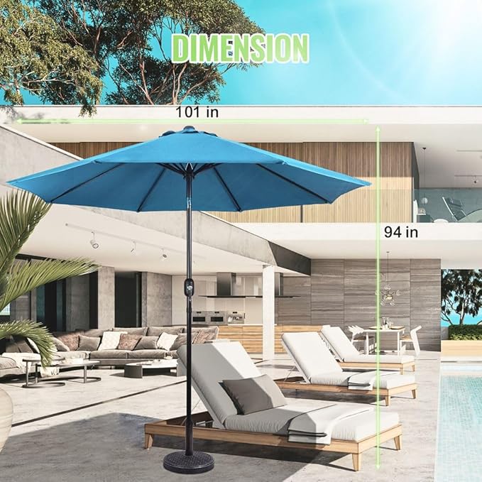 Backyard Expressions 9 ft. Patio Umbrella, Market Table Umbrella w/Tilt and - Image 6
