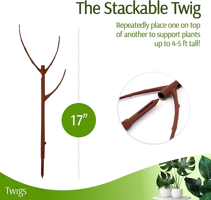 Stackable Plant Support Stakes, Indoor & Outdoor Houseplant Stem Support - Image 2