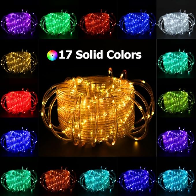 100ft Outdoor Rope Light, IP68 Waterproof 25 Color Changing String Lights - Image 2