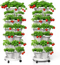 7 Tiered Strawberry Planters 2 Pack, Vertical Stackable Planter, Herb Stacking by Lykvrii