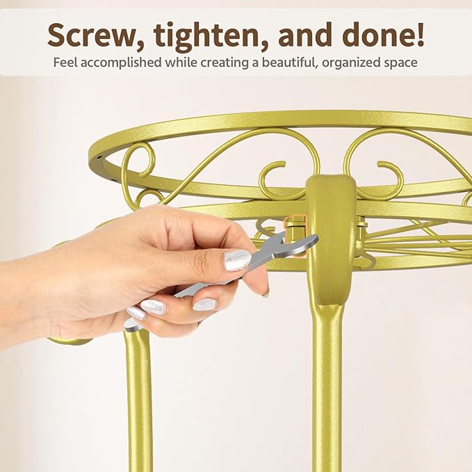 LASZOLA 2 Tier Gold Metal Plant Stand - Image 7