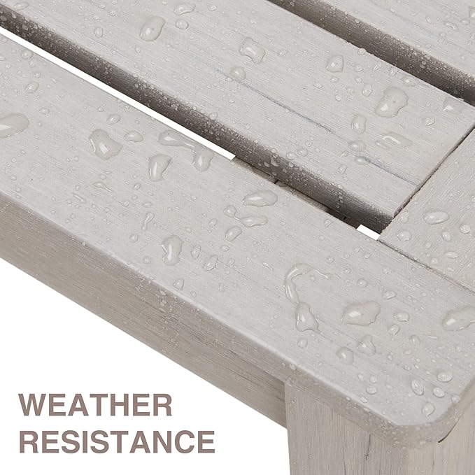 Psilvam 2-Person Outdoor Poly Lumber Patio Backless Bench, Fade-Resistant & - Image 5