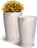 VEVOR Set of 2 Tall Outdoor Planters 21" H, Round Large Planters by VEVOR