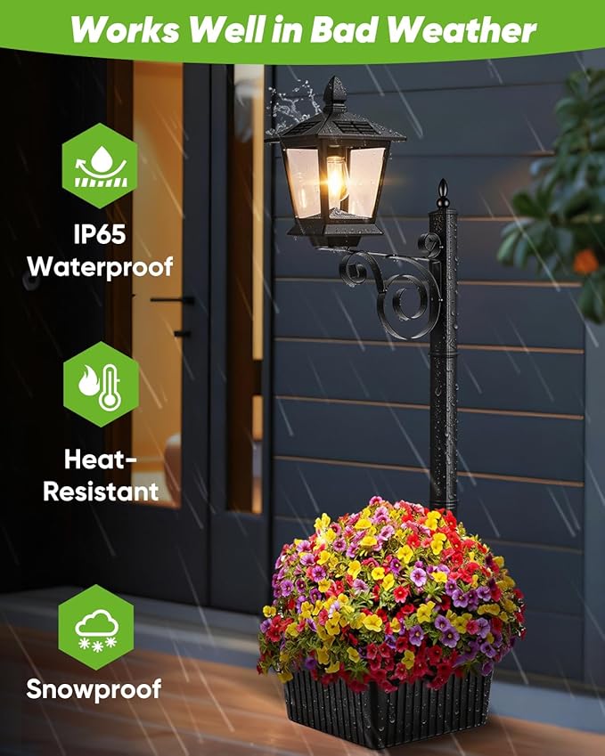 2-Pack Solar Lamp Post Light - Image 4