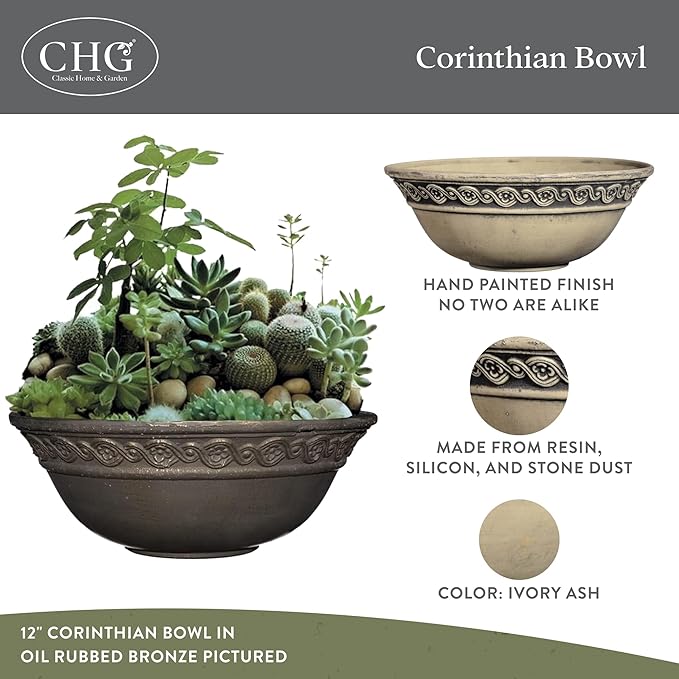 Classic Home and Garden Corinthian Shallow Planter - Image 2