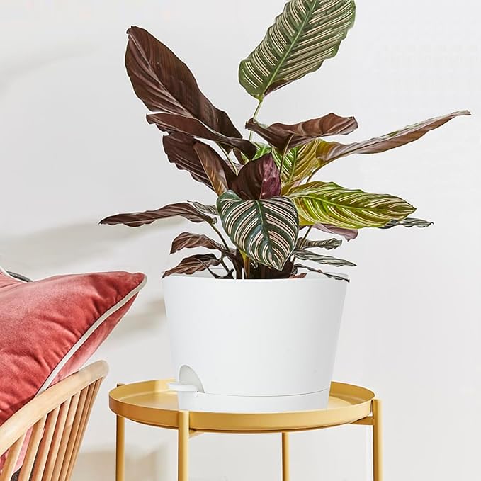 12inch Large Self Watering Plant Pot, Plastic Cylinder Planter - Image 4