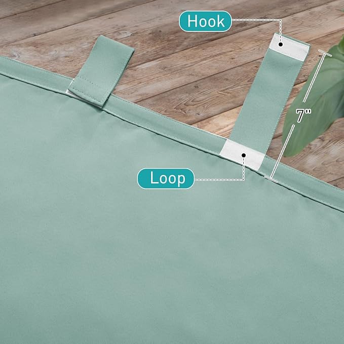 NICETOWN 2 Panels Aqua Blue Outdoor Curtainss - Image 5