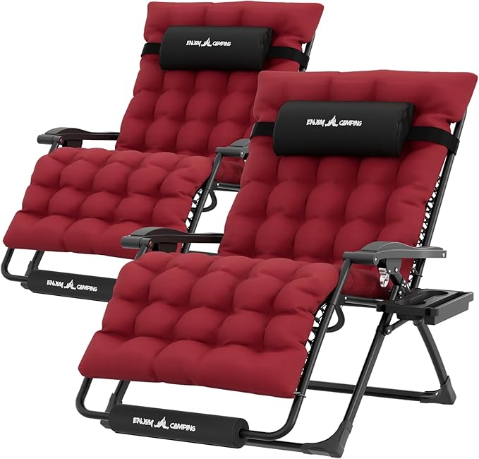 UDPATIO Oversized Zero Gravity Chair Set of 2, 29In XXL Patio Reclining Chair by UDPATIO
