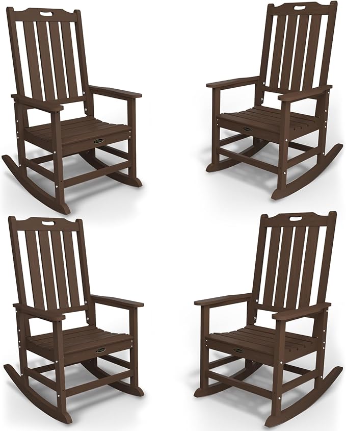 Oversized Rocking Chair Set of 4, Outdoor Rocking Chair by THOEOE