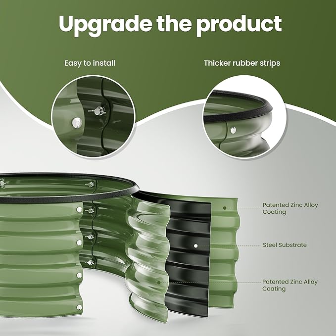 ZXZYHFTY Round Galvanized Raised Garden Bed kit, Round Large Metal Raised - Image 3