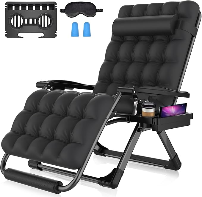 Suteck Oversized Zero Gravity Chair, 33In XXL Lounge Chair w/Removable by Suteck