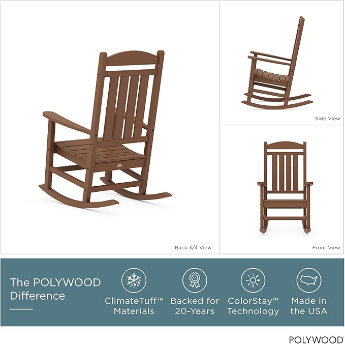 POLYWOOD Presidential Rocking Chair in Teak - Image 3