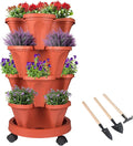 GameXcel Vertical Planter 4 Tier Stackable Planters Garden Planters Strawberry by GameXcel