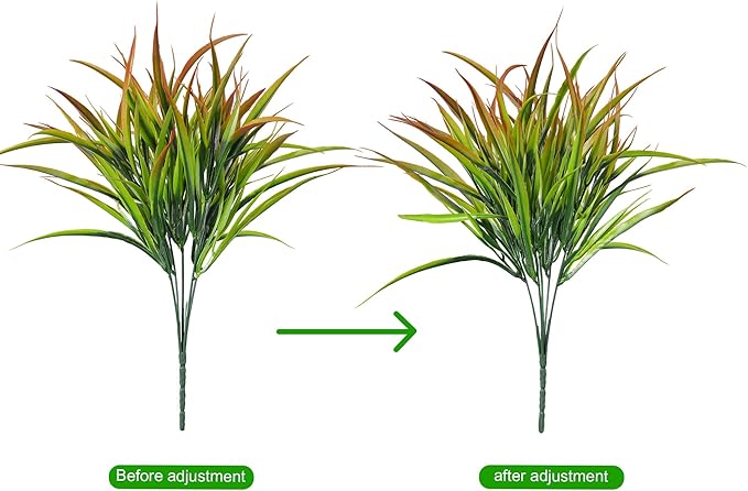 Ivydale 12Pcs Artificial Plants Outdoor Fake Plastic Grass Spring Decor UV - Image 8