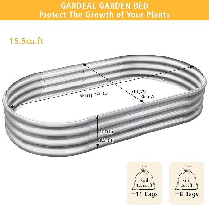 Garden 6x3x1ft Galvanized Raised Garden Bed Kit - Image 2