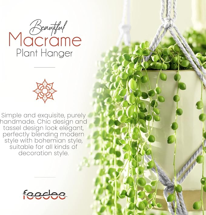Plant Hanger Indoor, Macrame Plant Hangers Indoor Macrame Hanging Planters - Image 4
