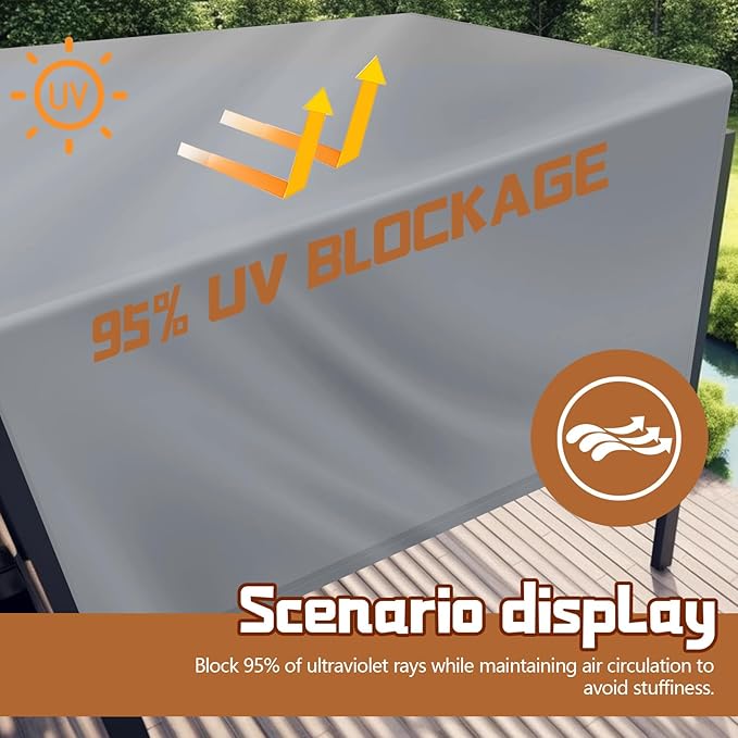 Universal Pergola Replacement Canopy Outdoor Canopy Shade Cover Waterproof - Image 4
