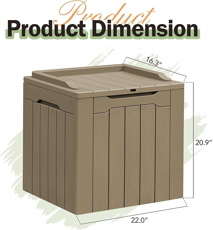 Greesum 31 Gallon Resin Deck Box All Weather Outdoor Storage Boxes - Image 5