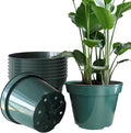 10 Pack Green Plastic Planter Pots, 10 Inch Thick by RooTrimmer