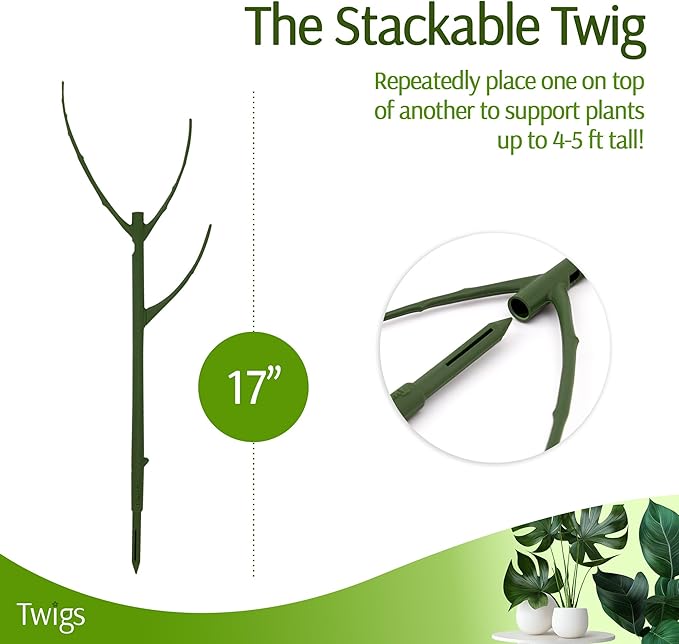 Stackable Plant Support Stakes, Indoor & Outdoor Houseplant Stem Support - Image 4